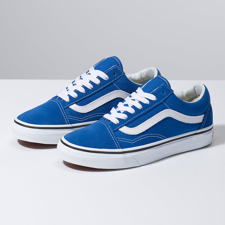 Vans Bayan Spor Ayakkabı Old Skool Mavi/Beyaz | 93044-510